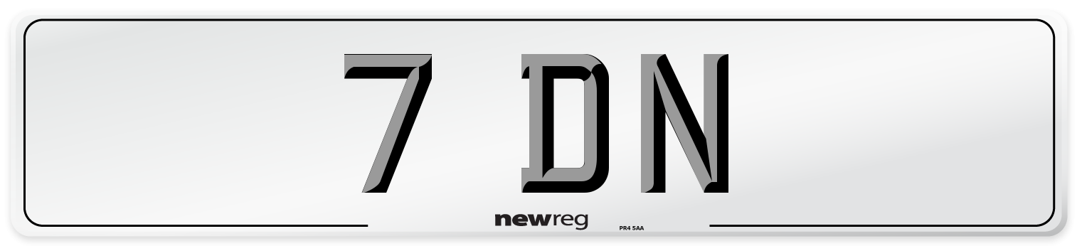 7 DN Number Plate from New Reg